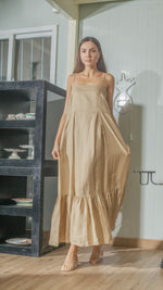 Load image into Gallery viewer, Slip On Dress in Tan Linen
