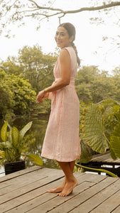 Wide Wrap Belt Dress — Floral