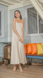 Load image into Gallery viewer, Spaghetti Strap Balloon Dress in Beige Linen
