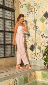 Sweetheart Baggy Jumpsuit — Baby Pink