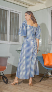 Corset in Blue and White Gingham Linen