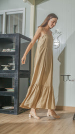 Load image into Gallery viewer, Slip On Dress in Tan Linen
