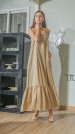 Load image into Gallery viewer, Slip On Dress in Tan Linen
