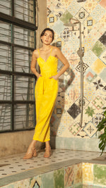 Load image into Gallery viewer, Sweetheart Baggy Jumpsuit — Dark Yellow
