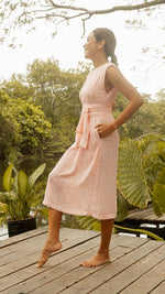 Load image into Gallery viewer, Wide Wrap Belt Dress — Floral
