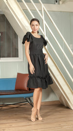 Load image into Gallery viewer, Gathered Hem Skirt — Black
