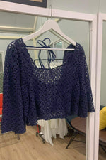 Load image into Gallery viewer, High Back Crop Top — White Lace
