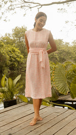 Load image into Gallery viewer, Wide Wrap Belt Dress — Floral
