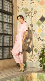 Load image into Gallery viewer, Oversized Short Sleeve Baggy Jumpsuit — Baby Pink
