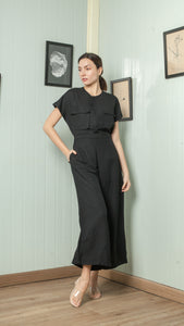 Four Pocket Drop Shoulder Oversized Belted Top