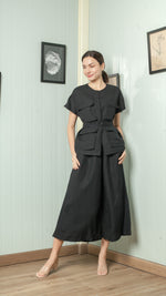 Load image into Gallery viewer, Four Pocket Drop Shoulder Oversized Belted Top
