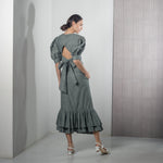 Load image into Gallery viewer, Soft Denim Tie Back Ribbon Top
