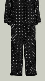 Load image into Gallery viewer, Tapered Pants — Polka Silk Black
