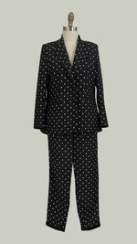 Load image into Gallery viewer, Tapered Pants — Polka Silk Black
