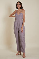 Load image into Gallery viewer, Sweetheart Baggy Jumpsuit in Lavender Linen
