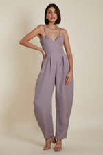 Load image into Gallery viewer, Sweetheart Baggy Jumpsuit in Lavender Linen
