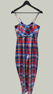 Semi Sweetheart Baggy Jumpsuit — Red Checkered