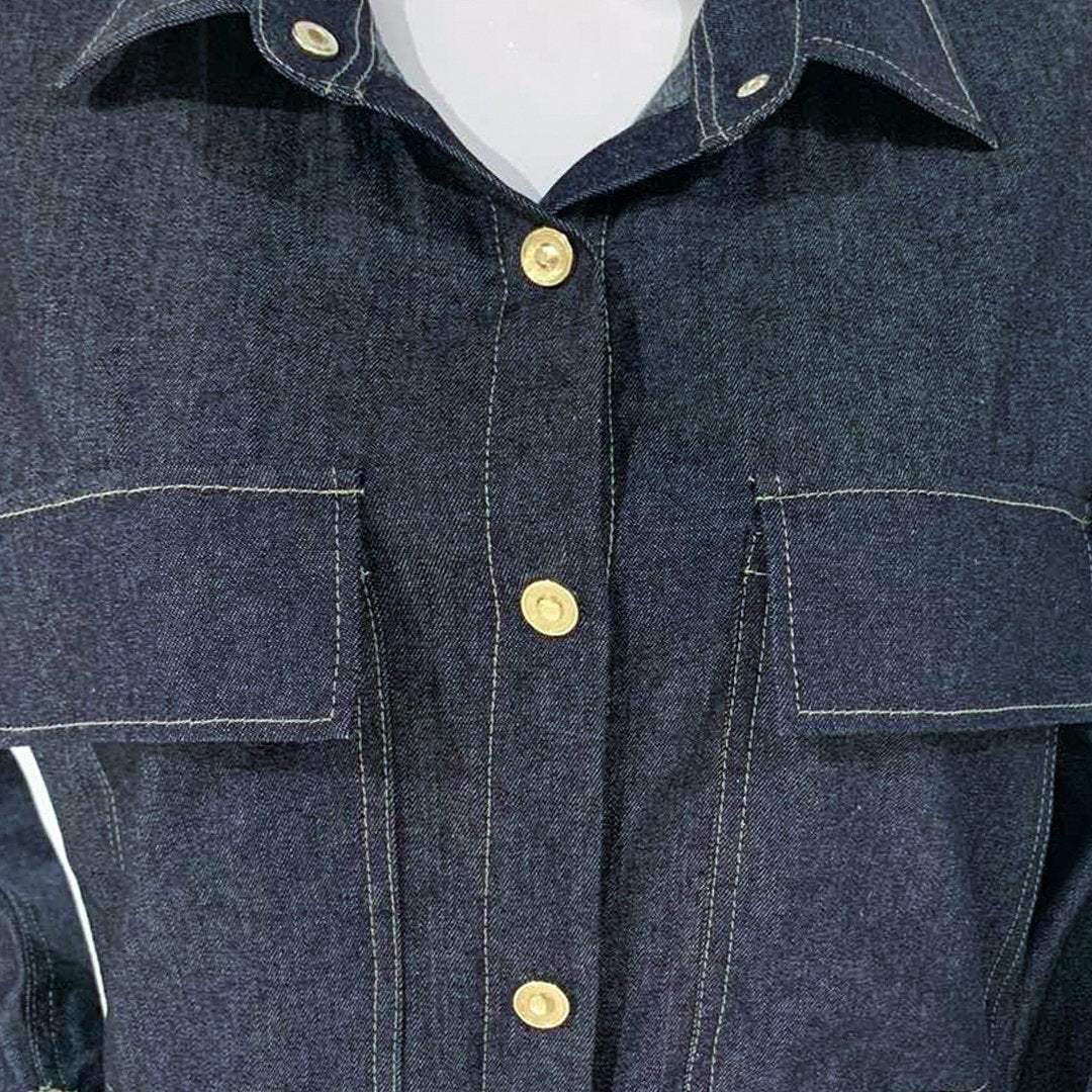 Una Ricci Long-Sleeve Snap Button Jumpsuit