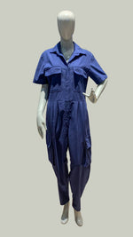 Load image into Gallery viewer, Short Sleeve Baggy Jumpsuit — French Navy
