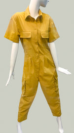 Load image into Gallery viewer, Short Sleeve Baggy Jumpsuit — Mustard
