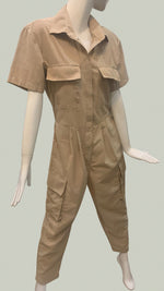 Load image into Gallery viewer, Short Sleeve Baggy Jumpsuit — Nude
