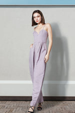 Load image into Gallery viewer, Sweetheart Baggy Jumpsuit in Lavender Linen
