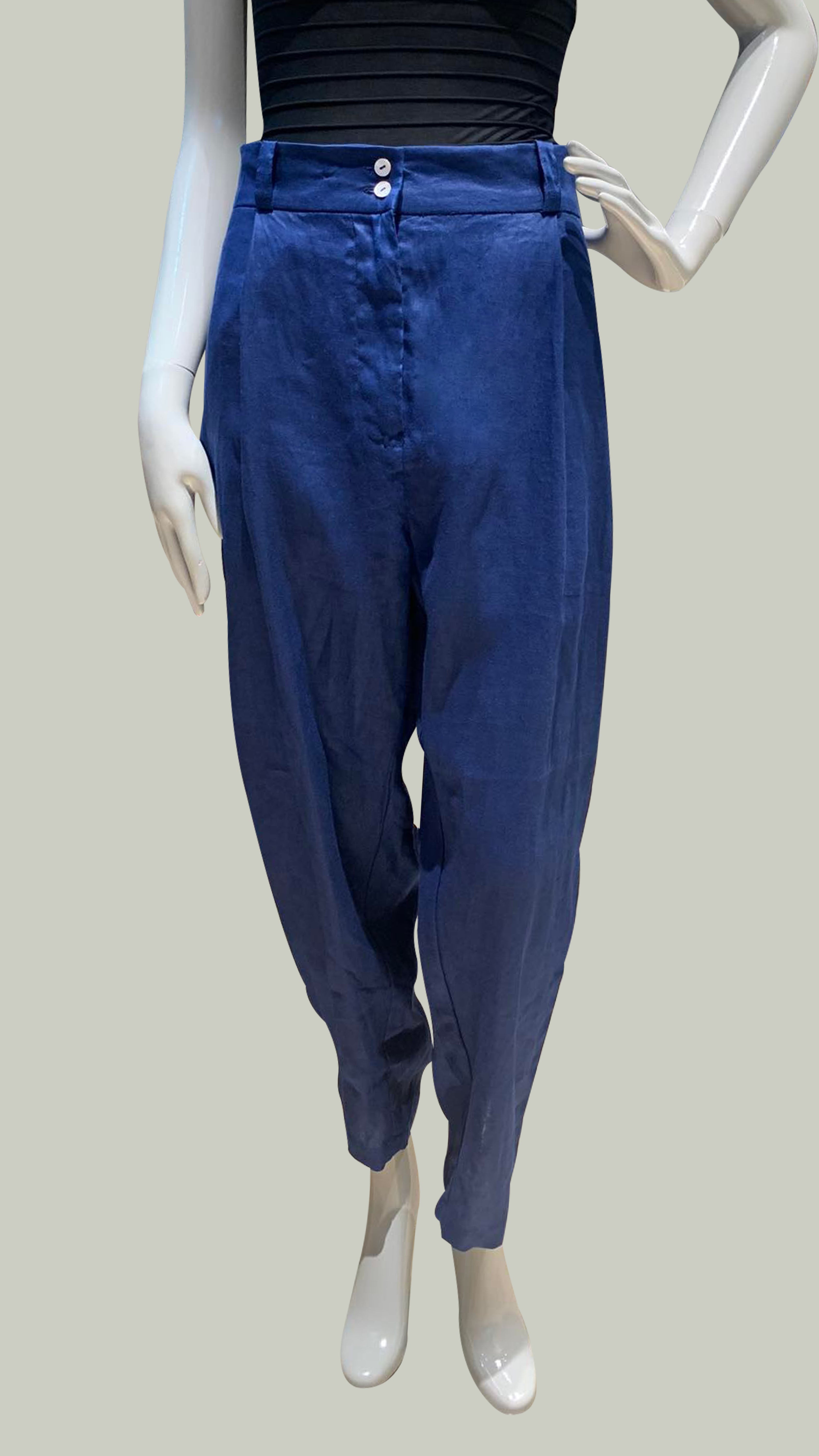 Baston Pants in Blue Linen