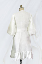 Load image into Gallery viewer, Pleated Hem with Mushroom Sleeve Wrap Dress
