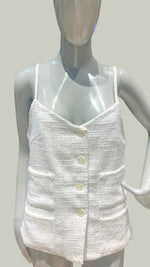 Load image into Gallery viewer, Spaghetti Strap White Tweed Top
