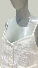 Load image into Gallery viewer, Spaghetti Strap White Tweed Top
