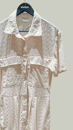 Load image into Gallery viewer, Short Sleeve Baggy Jumpsuit — Baby Pink Eyelet
