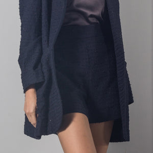 Una Ricci Blue Tweed Shorts
